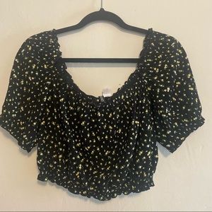 Floral off the shoulder crop top